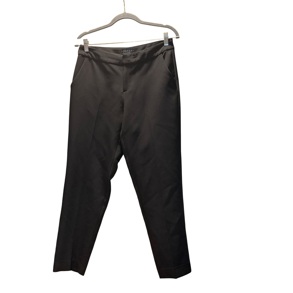 Laundry by Shelli Segal Black Tapered Dress Pants Women 8 Office Tailored Preppy